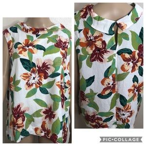 🆕 Ann Taylor Linen Blend Floral Print Top